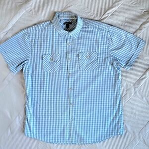Van Heusen Blue Checkered Men's Shirt L